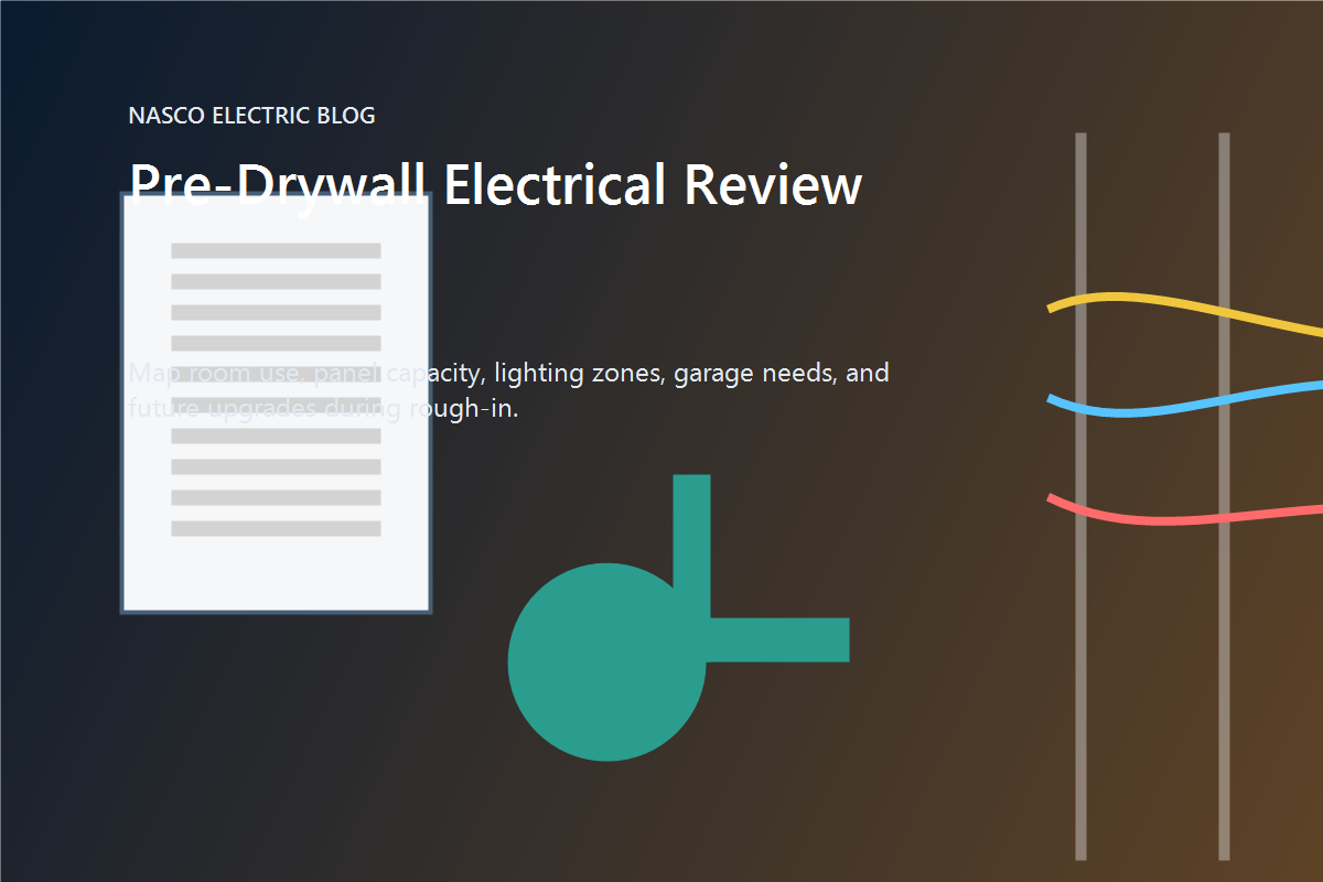 Orange County remodel wiring planning graphic with checklist and open-wall wiring illustration